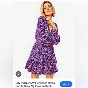 Pink Leopard Print dress size 16 new Lilly Pulitzer
